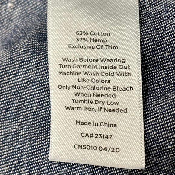 Talbots Denim Safari Utility Jacket Cotton Hemp S - Picture 11 of 16